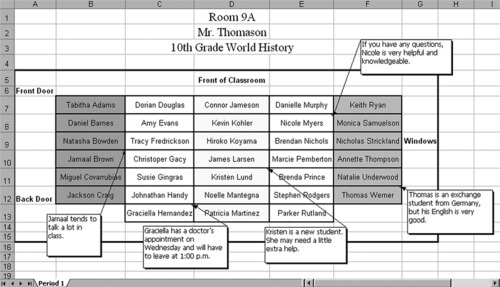 Sample Seating Chart