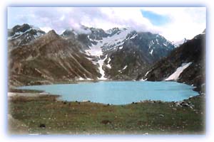 The beautiful Sheshnag Lake, on the trek to Amarnath. Credit: KOA