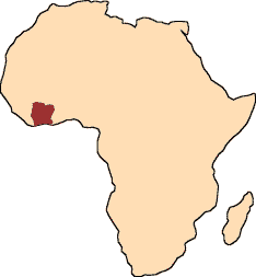 map of Côte d'Ivoire (Ivory Coast)