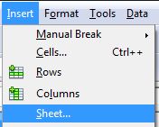 worksheet insert sheet