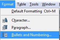 bullet format