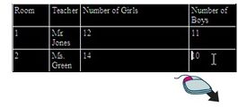 table autowidth select