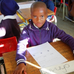 Luvuyo writing upside down